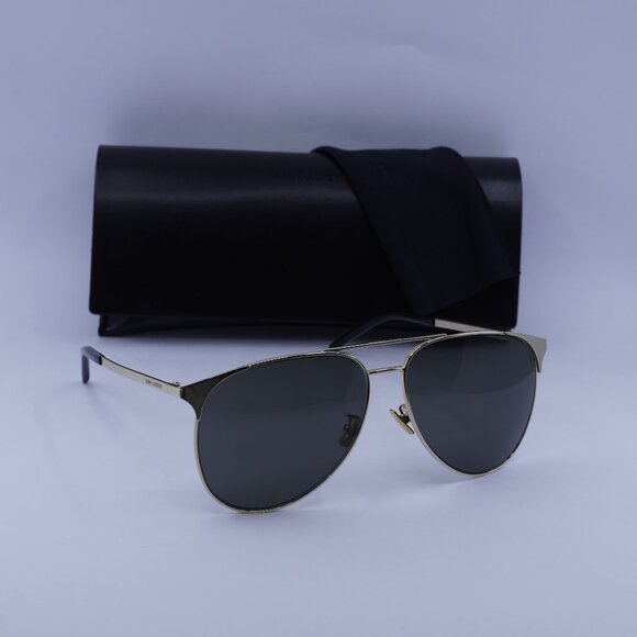 Saint Laurent SL279 005 Aviator Sunglasses - Gold/Grey - Picture 1 of 9